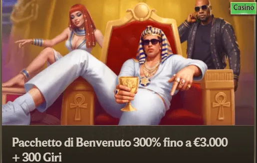 Pacchetto di benvenuto 300 fino a 3000 euro 300 giri